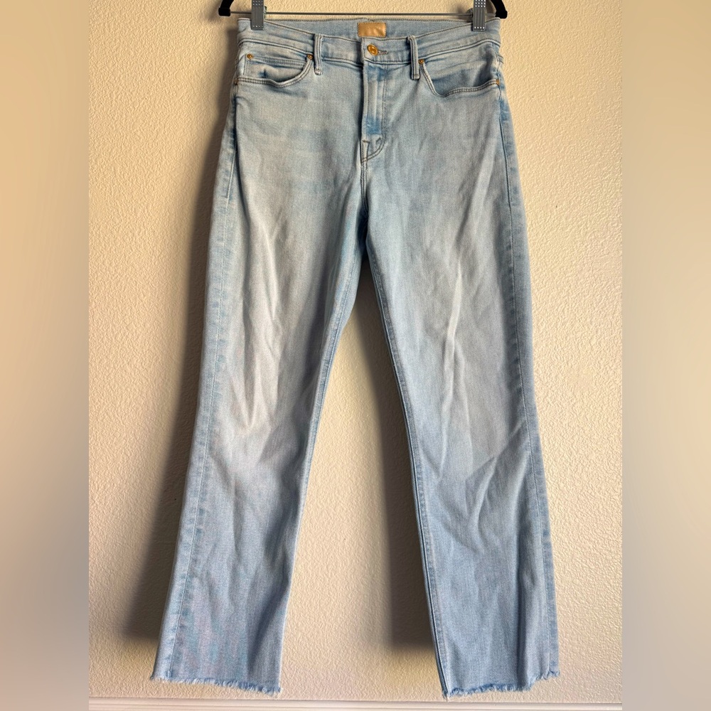 MOTHER Straight Leg Jeans in Light Blue Wash